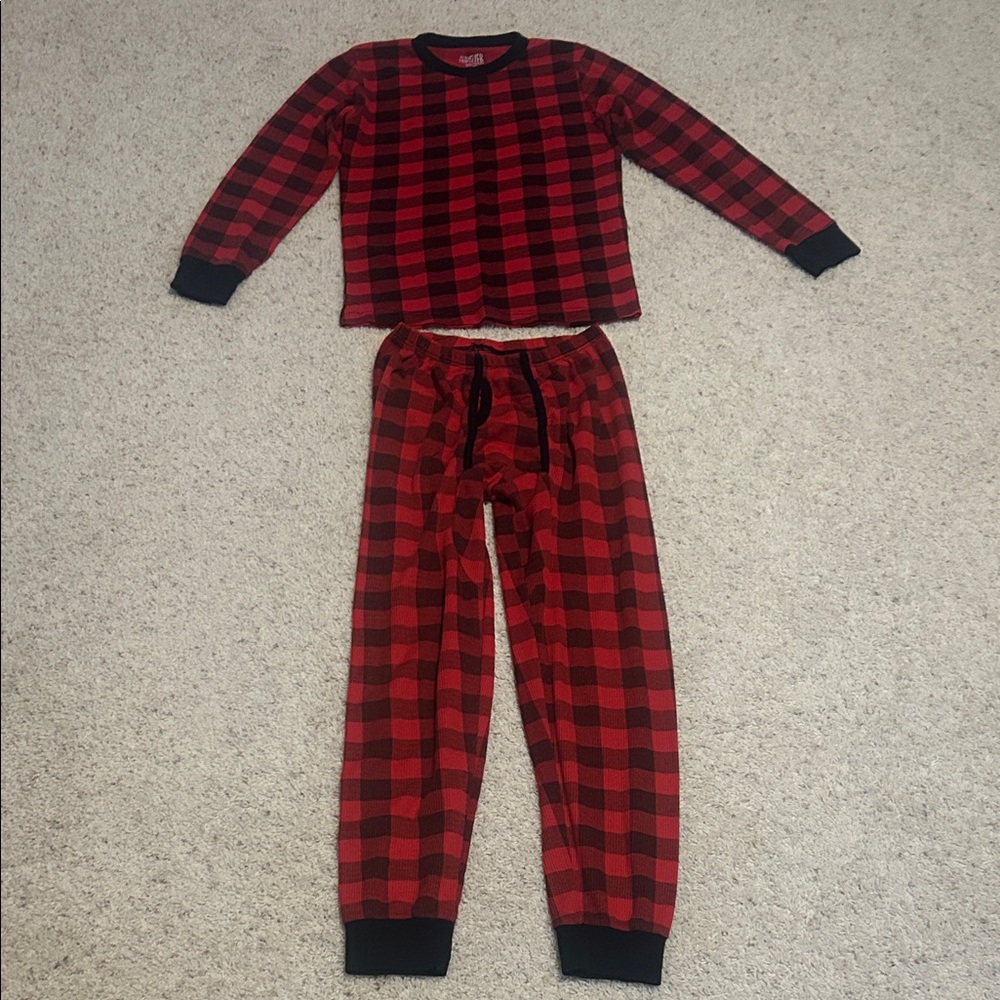 Red and Black Plaid Pajama Set